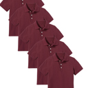 Burgundy (5-Pack) 18 5-Pack School Uniform Tagless Polo Tshirt for Little Boys & Big Boys